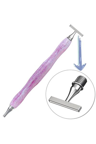 Choice B Pink-9 New Resin Diamond Painting Pen, Thin Multifunctional Stainless Steel Threaded Tip Diamond A