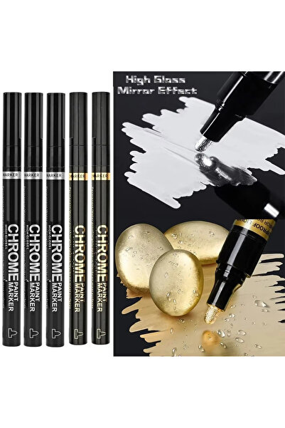 Choice 3 قطع فضية - قطعتان ذهبيتان 5/1 قطعة قلم تحديد كروم مرآة طلاء مقاوم لل...