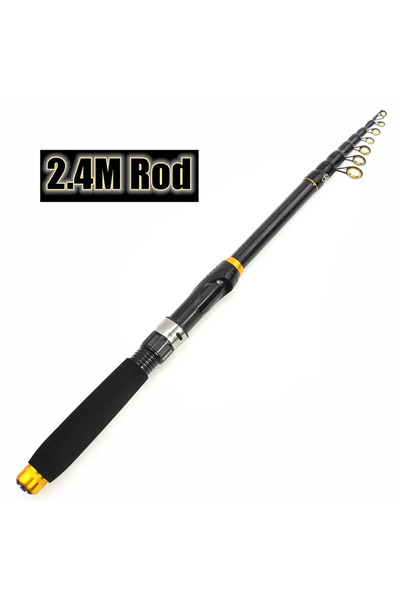 Choice 2.4M 1.8m-3.6m Carbon Fiber Fishing Rod Short Pocket Portable Spinning...
