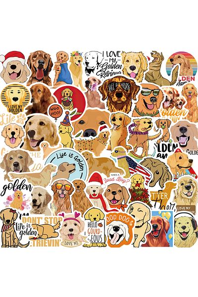 Choice 50PCS 50PCS Golden Retriever Sticker Nostalgia Graffiti Y2k Fashion Scrapbooking Laptop Scrapbook Ph