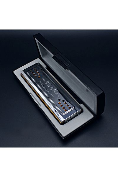 Choice Silver SWAN 24 Hole Tremolo Harmonica Polyphonic Double-side C/G Key Harmonica Suitable For Music En