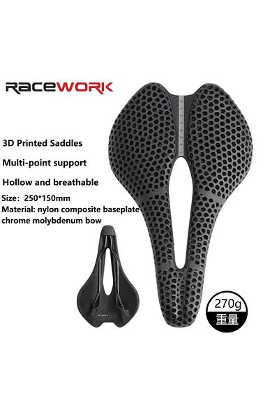 Choice S5060 3D-150mm RACEWORK 3D Printed Bike Saddle Short Nose 250x150mm For Road MTB Gravel Bicycle Seat