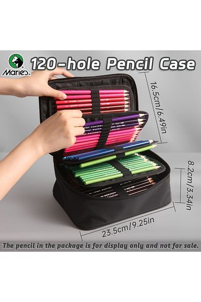 Choice 120 Holes 48/72/120 Holes Large Capacity Portable Pencil Case - Waterproof, Zippered Storage Bag,Ide