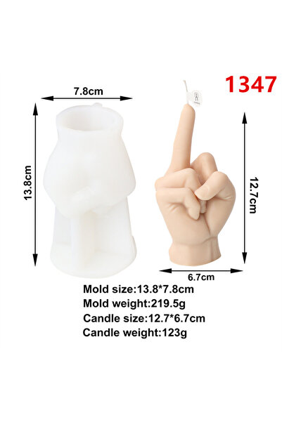Choice1 قالب شمعة سيليكون على شكل إصبع وسطى 1347، صناعة يدوية، جص، فن، صابون،...