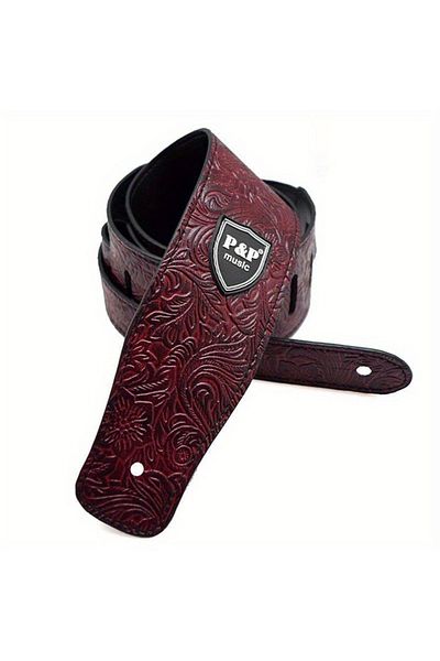 Choice Y01188-black Faux Pu Leather Guitar Strap 6.5cm Width Adjustable Length Soft Embroidered Belt For Cl