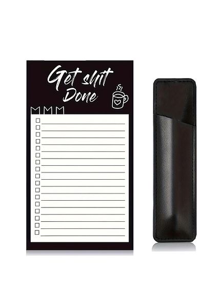 Choice 2 pc 2 pcs/{1 Piece Magnetic Shopping List Notepad & 1 Piece Magnetic Pen Case} Fun Note Book, Magne