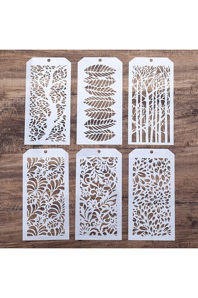 Choice 12 by 24 cm 6 PCS DIY Craft Poppy Tropical Leaf Stencil for DIY Scrapbooking Stamping Album Crafts D