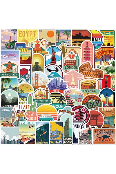 Choice 50PCS 50PCS Summer Surfing Hawaii Sea Beach Stickers Vinyl Sticker Nostalgia Laptop Guitar Luggage G
