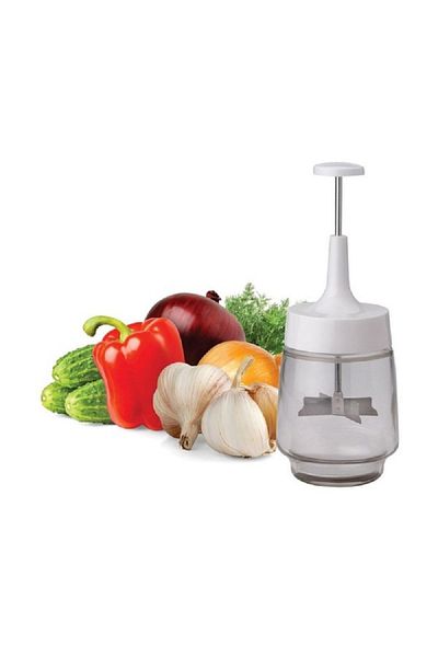 HIC Cups Dishwasher Safe BPA Free Manual Food Chopper White and Clear