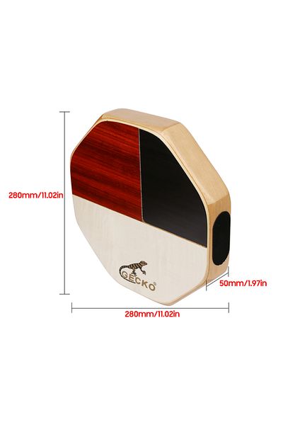 Choice Wood Color GECKO SD6 Cajon Hand Drum Cajon Drum Percussion Instrument with Carrying Bag Portable for