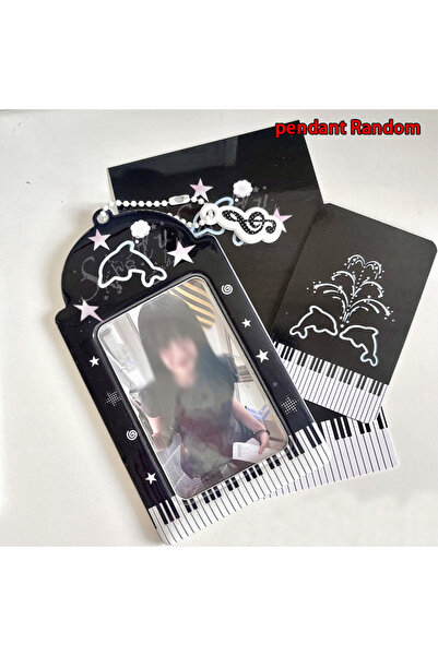 Choice حامل بطاقات صور Kpop بتصميم دولفين أسود، حامل بطاقات صور Y2K، حاملات س...