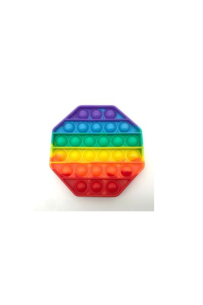 K KATHODE Pop It Stress Reliever Toy, Push Pop Bubble, Silicone, Sensory, Octagon Shape, Multicolor