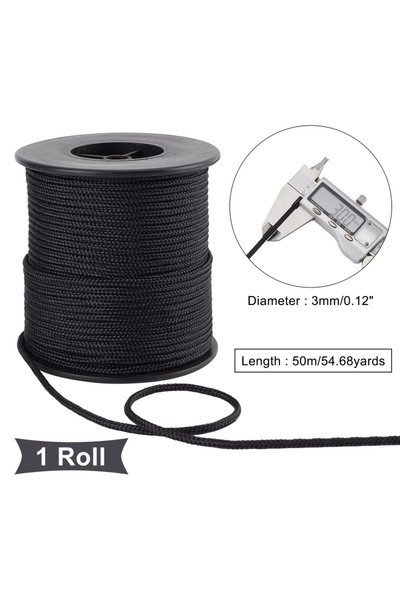 Choice1 AECH04-11909 حبل مظلة أحمر بطول 54 ياردة، 3 مم، حبل نايلون مضفر لرفع ...