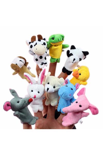 Choice Animal Random 5PCS 10pcs Cartoon Biological Animal Finger Puppet Storytelling Hand Puppet Plush Toys