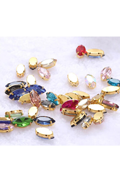 choice2 50 قطعة 4 × 8 مم ألوان عشوائية كريستال K5 50 قطعة خياطة على Navette ذ...