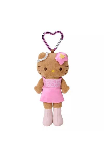 Miniso ملحقات أنمي كاواي بيضاء بطبعة جلد الفهد، دمية بأرجل طويلة، سلسلة مفاتيح، بشرة سوداء لطيفة