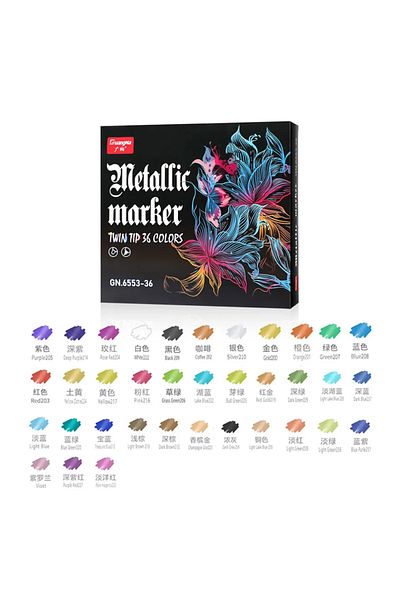Choice GN6553-36 Colors 12/24/36 Colors Metallic Waterproof Permanent Marker Pens for Art Marker Rock Paint
