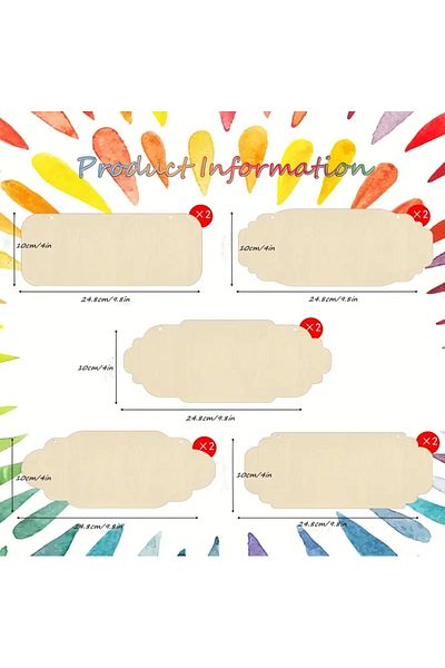 Choice 10Pcs 10Pcs DIY Unfinished Hanging Wood Sign Rectangular Blank Hanging Decoration Rectangular Hangin