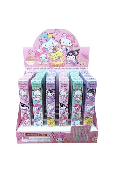 Miniso 24pcs snario 12/24pcs Sanrio Cinnamoroll Kuromi Hellokitty Pochacco Neutral Pen Flexible Pencil Bla