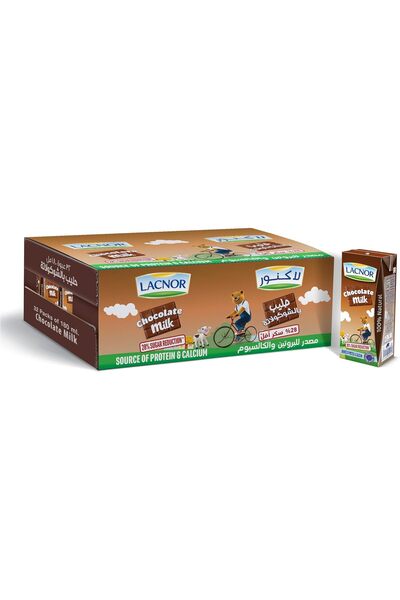 Lacnor حليب الشوكولاتة الأساسي، طبيعي 100%، غني بالفيتامينات والكالسيوم، عبوة...