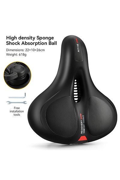 ROCKBROS AQ-6090R ROCKBROS Bicycle Saddle Rainproof PU Surface Soft Memory Sponge Shockproof Cycling Seat MTB