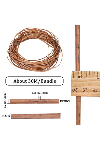 Choice AECH04-05000 5mm x 30m Rattan Repair Kit Weave Material Plastic Flat Basket Wicker Weaving Reed Ratt