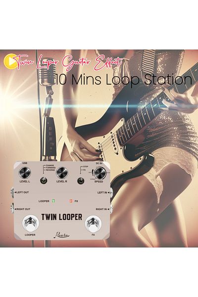 Choice Rowin Twin Looper Station Guitar Dual Footswitch Pedal 11 Types Effect 10 mins Recording For Guit...