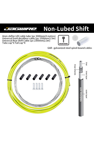 Choice طقم غطاء كابل ناقل الحركة غير المزيت للدراجات من JAGWIRE باللون الأخضر...