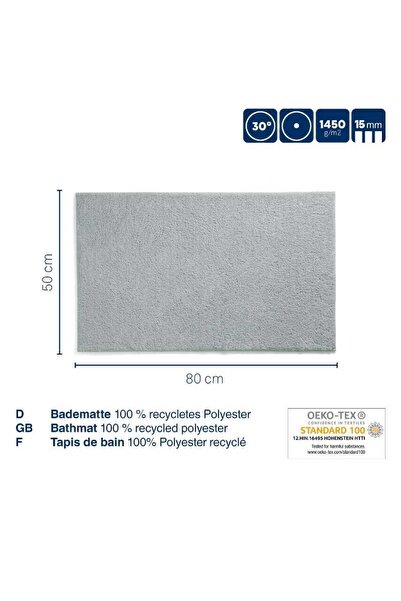 Kela Maja bath mat 80x50 cm grey polyester