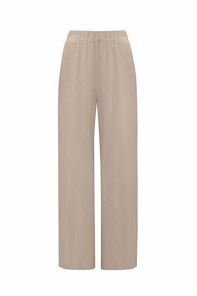 MISS DALIDA Pantaloni cupro cu talie elastică din nurcă T25Y-7007