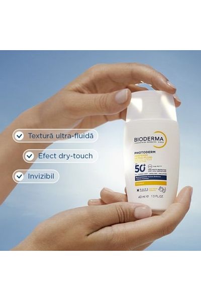 Bioderma Fluid invizibil Bioderma Photoderm Xdefense cu protecție solară SPF50+, 40 ml