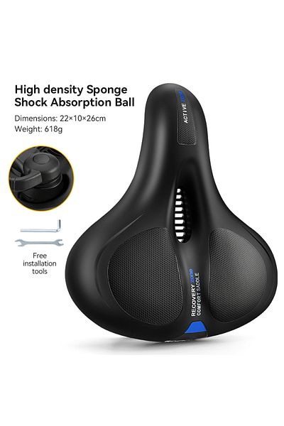 ROCKBROS AQ-6090B ROCKBROS Bicycle Saddle Rainproof PU Surface Soft Memory Sponge Shockproof Cycling Seat MTB