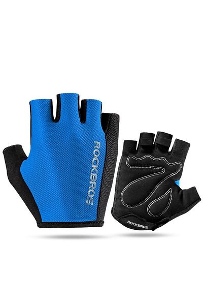 ROCKBROS XXL S099BL ROCKBROS Bike Gloves Half Finger Summer Breathable Anti-slip SBR Pad Shockproof MTB Road