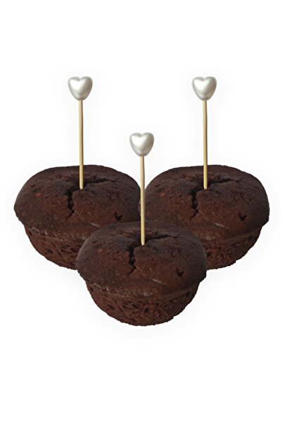 tm tasarı mağazası 20 Adet Dekoratif Kalp Incili Kokteyl Kürdanı 6,5 Cm - Kal...