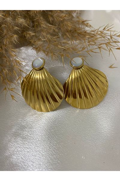 stainless steell Istirdye Shell Model Steel Earrings