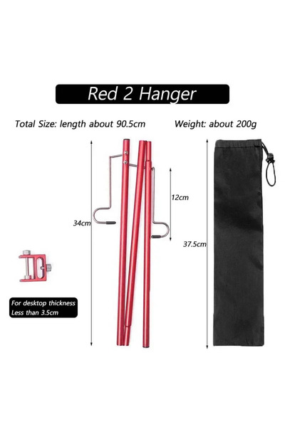 Choice Red 2 Hanger Camping Light Stand Ultralight Table Lantern Lamp Hanger ...