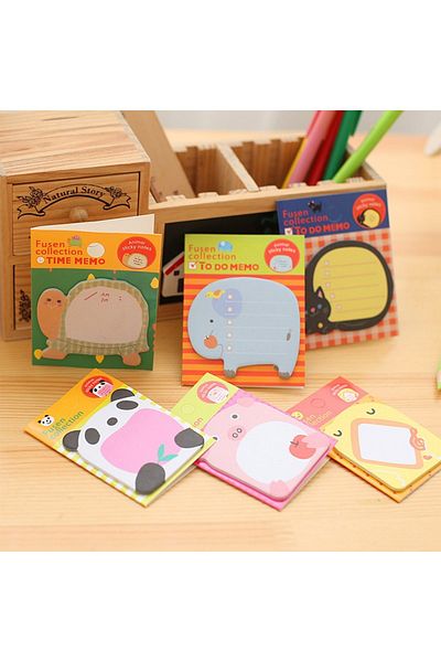 Choice 25PCS 25Pcs Sticker Cute Animal Sticky Notes Notepad Memo Pads Panda Elephant Stationery Children G