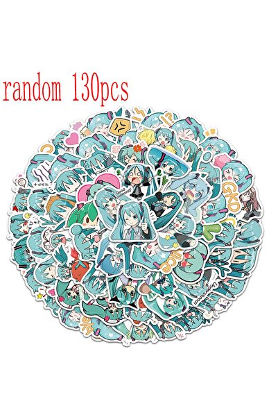choice2 random 130pcs 65pcs-325pcs Hatsune Miku Stickers Pack Waterproof Phone Case Cartoon Journaling Sta