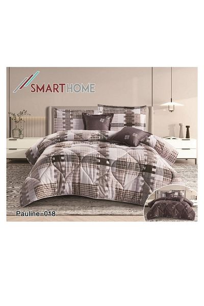 smart home Double-sided comforter set, 6-piece bedspread, 6-piece comforter with filling, 100% microfiber