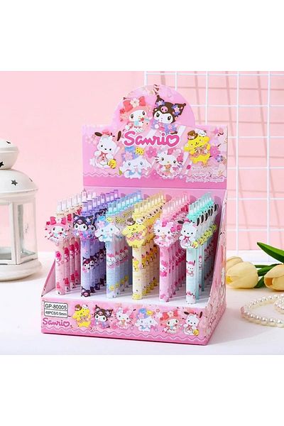 SANRIO 0.5mm A box of 48 pieces Sanrio 48pcs New Gel Pens Kawaii My Melody Student Stationery Supplies 0.5