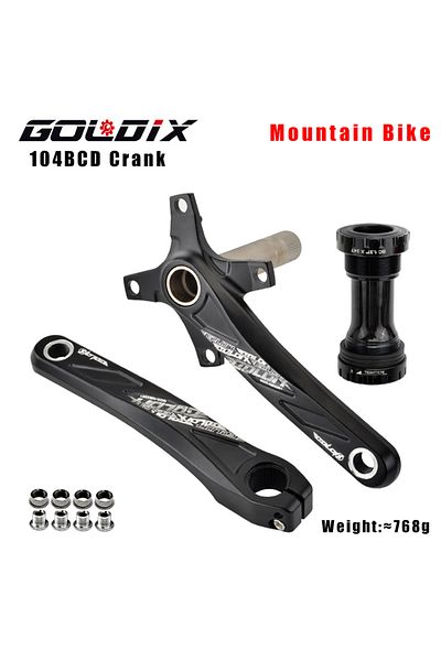 Choice 170mm Crank and BB GOLDIX Bicycle Crank Chainring 104BCD MTB Bike Crank Aluminum Alloy with Bottom 1