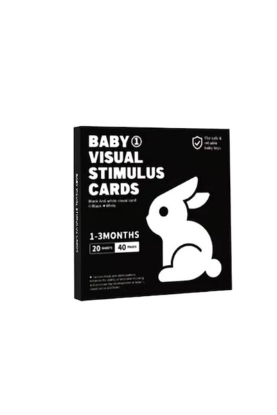 OEM Set 20 Fișe de Contrast Vizual Alb-Negru Stimulare Bebeluși Montessori 1-...