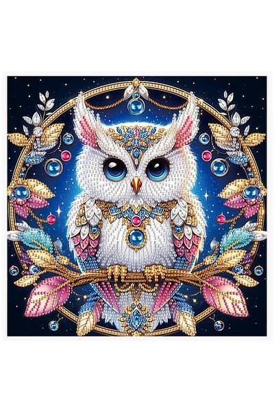 Choice 30*30cm The Owl Queen Special Shape Diamond Art Kits for Beginners and Adults, Cute Owl Diamond Art