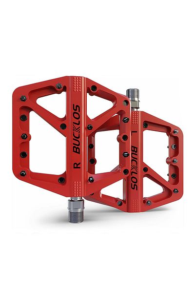 BUCKLOS M2-RED BUCKLOS Nylon Bicycle Pedal Sealed Bearing Road Mountain Bike Pedal Waterproof Widen MTB Peda