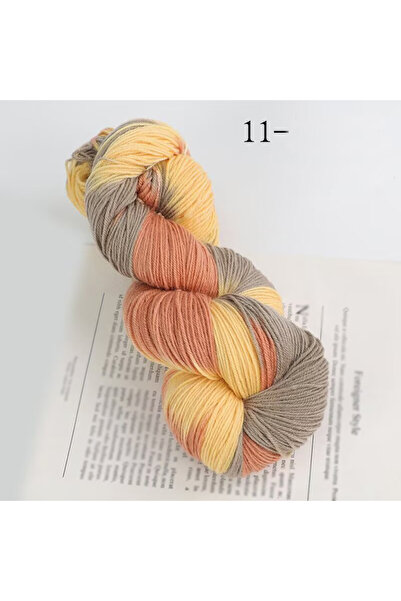 Choice 11 نيزكًا، 250 جرامًا، مقطع تقديمي مصبوغ بخيوط صوف ملونة، خيط قوس قزح ملون، منسوج يدويًا