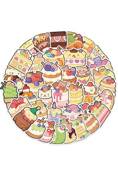 Choice 50PCS Cute Cartoon Desserts Cakes Sushi Graffiti Stickers for Bicycle Hand Account Pencil Case De...