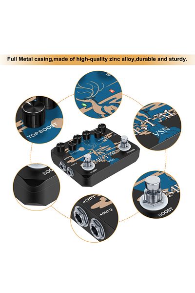 Choice VSN Dual Footswitch Heavy Metal Distortion Guitar Pedal 80s-90s Metal Sounds Crazy Metal Sounds E...