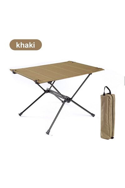Choice Khaki WESTTUNE Camping Folding Table Lightweight 1680D Oxford Roll-Up Table Portable Aluminum Alloy