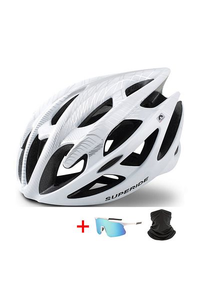Choice M(54-58) White option 2 SUPERIDE Men Women MTB Bicycle Helmet Integrally-molded Riding Cycling Helme