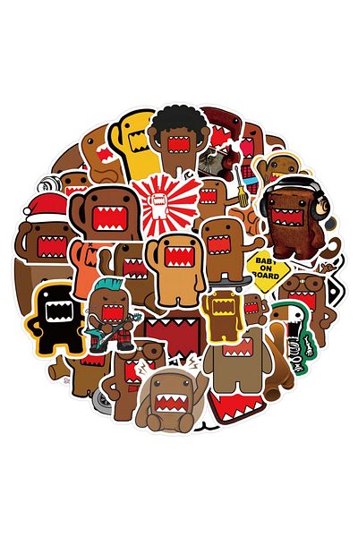 Choice 50PCS Cute Anime Domo Waterproof Graffiti Stickers for Helmet Bicycle Hand Account Pencil Case De...